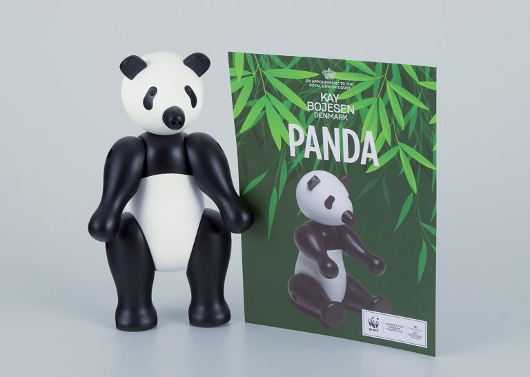 Kay Bojesen, Danish designer.Panda made of beech wood. Hand-painted.