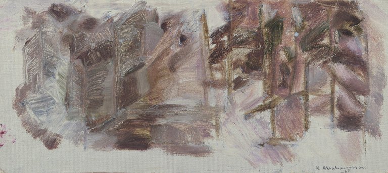 K. Abrahamsson, Swedish artist.Oil on canvas laid on board.