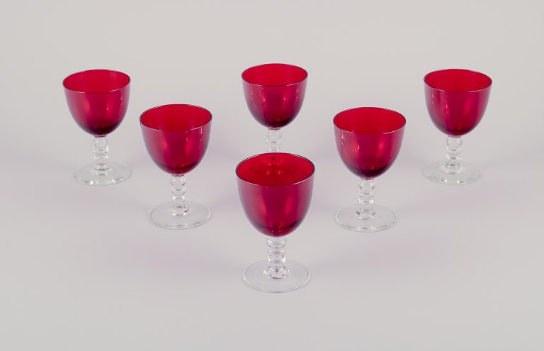 Monica Bratt for Reijmyre, Sweden.A set of six ‘Rosemarie’ wine glasses.