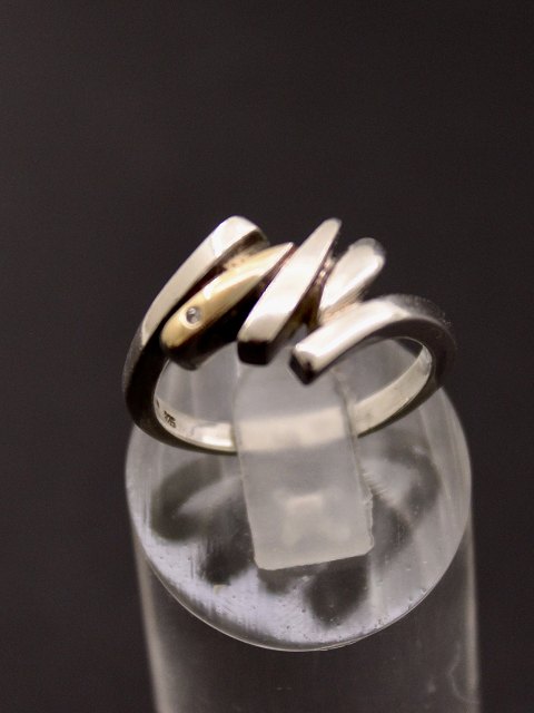 Sterling silver ring  with small diamond