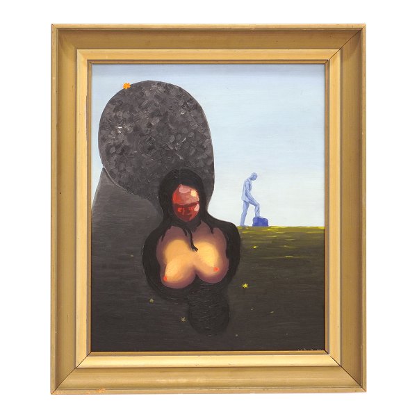 Vilhelm Bjerke Petersen, 1909-57, oil on plate. Composition signed and dated 
1944. Visible size: 39x32cm. With frame: 50x43cm