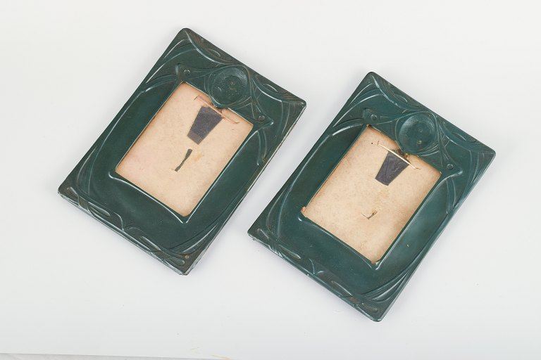 A Pair of Elegant Art Nouveau Picture Frames with Female Figure, c. 1900.