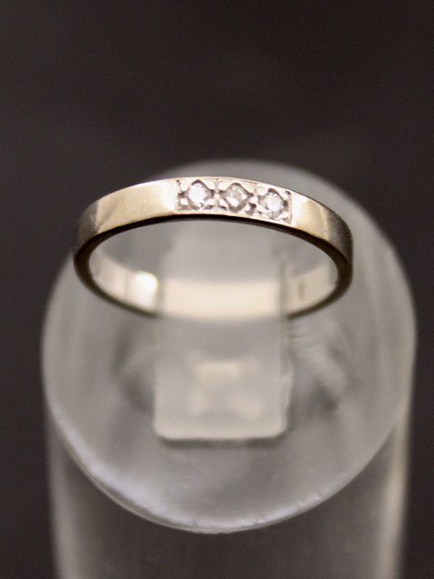 14 karat hvidguld ring   diamanter