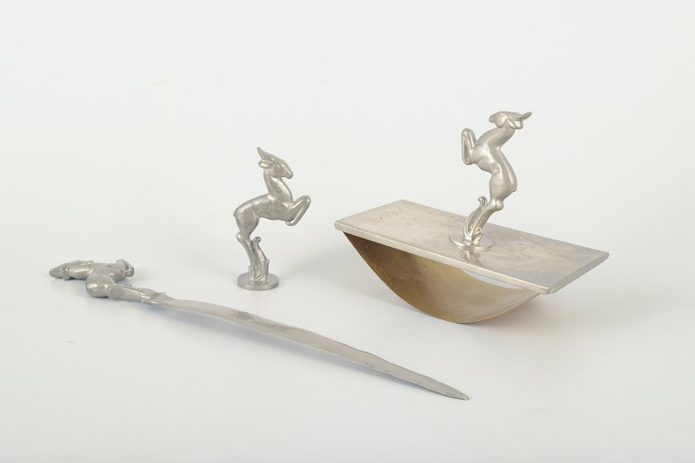 Carl-Einar Borgström Art Deco pewter desk set.