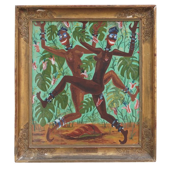 Svend Johansen, 1897-1970, Gouache, circa 1928. Visible size: 52x45cm. With 
frame: 66x59cm