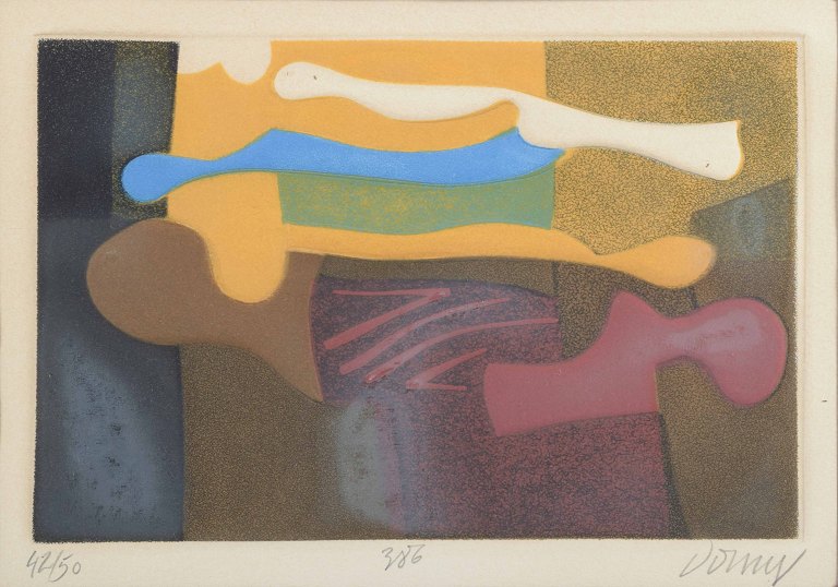 English:Bertrand Dorny (1931–2015).Abstract color lithograph.