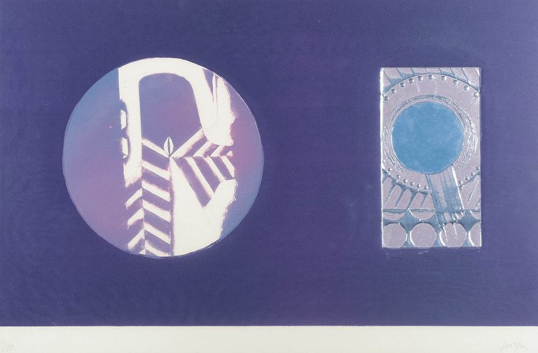 Gino Scarpa (1924–2022)Color lithograph with silver leaf.