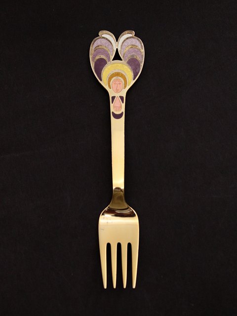 Anton Michelsen gold plated sterling silver Christmas fork 1972