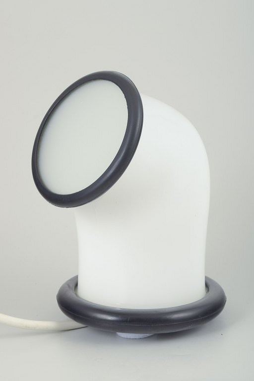 Holmegaard, DenmarkTable lamp in opaline white glass with black details.