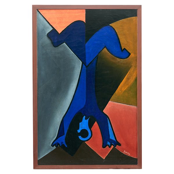 Wilhelm Freddie, 1909-95, oil on canvas. "Akrobat Oh". Signed and dated 1930. 
Size: 110x70cm