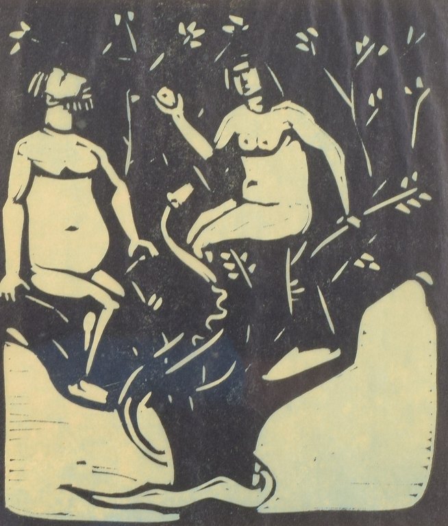 Åke Holm
Træsnit med bibelsk motiv.