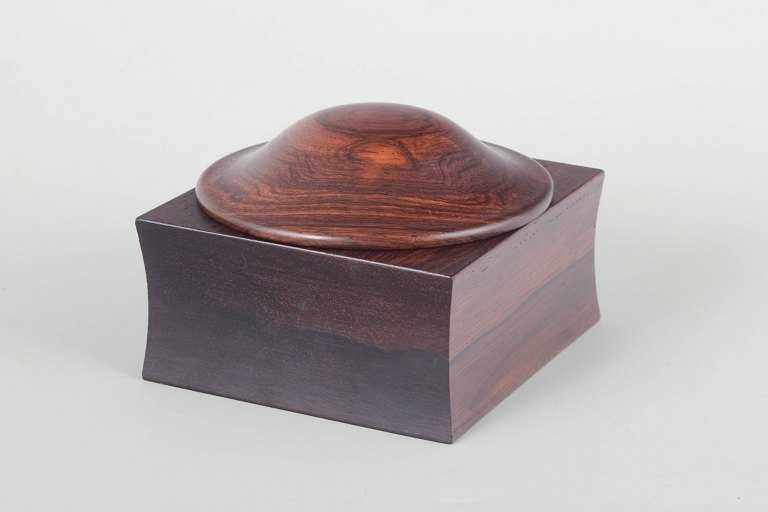 Danish designExotic wood, salt box with spoon, 1960s.