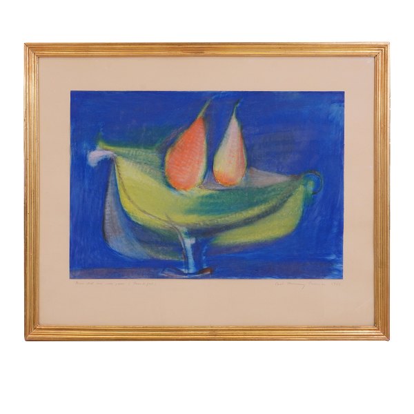 Carl-Henning Pedersen, 1913-2007, drawing. Signed and dated 1955. Visible size: 
35x52cm. With frame: 55x69cm