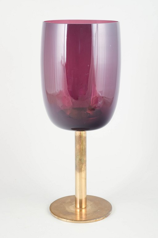 Hans-Agne Jakobsson for MarkarydMonumental mouth-blown glass candle holder, 1960s.