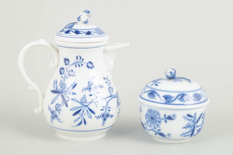 Meissen sukkerskål og  mokkakande, ca. 1900.