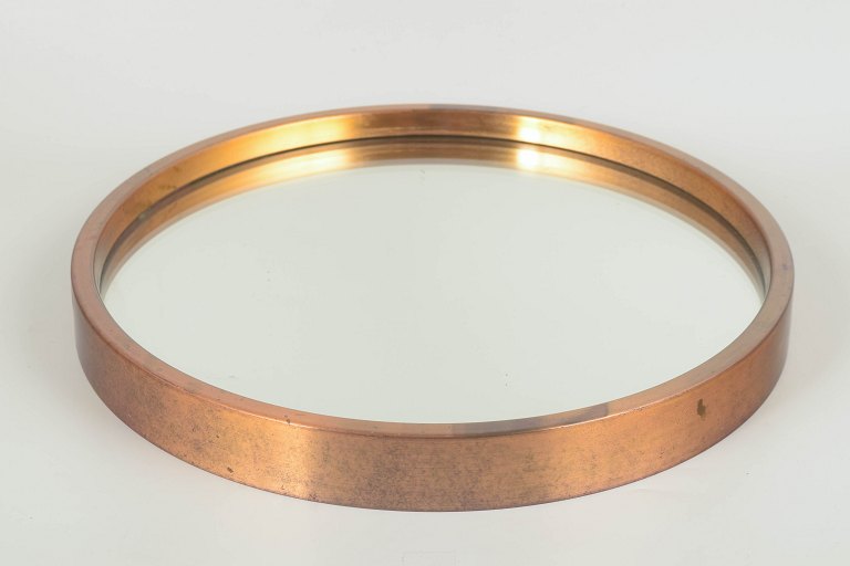 Markaryd, SwedenBrass and crystal glass mirror, 1970s.