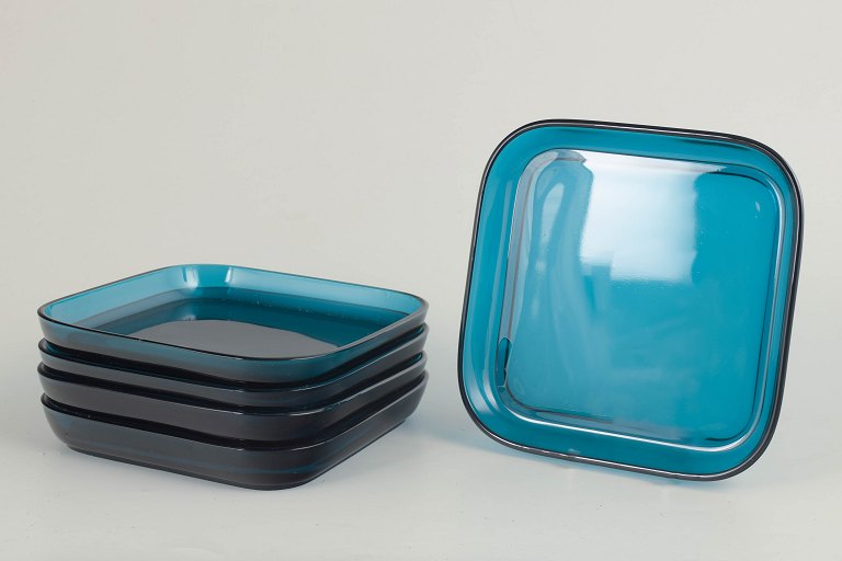 Kaj Frank, set of 5 art glass dishes.