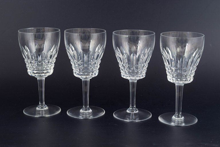 French Crystal, Set of four Red Wine Glasses.