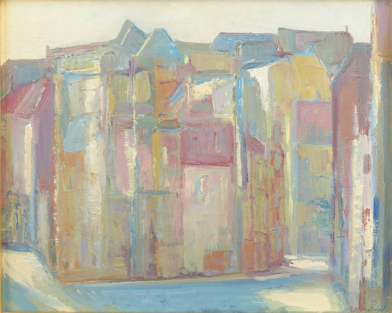 Villy Stenstrup Jensen (f. 1919-1995), maleri, listet dansk billedkunstner.