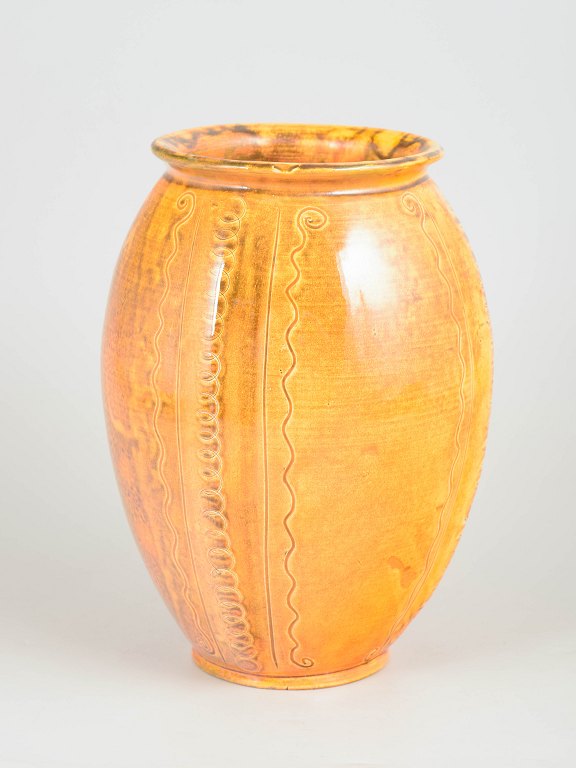 Svend Hammershøi for Kähler, relief decorated vase.