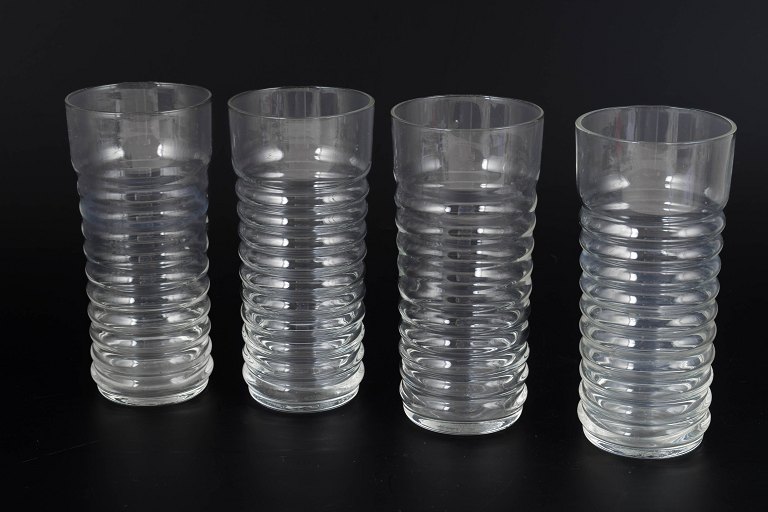 Nanny Still for Riihimäen Lasi, set of four drinking glasses.