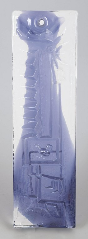 John Käll for Elme Glasbruk, art glass wall plaque.