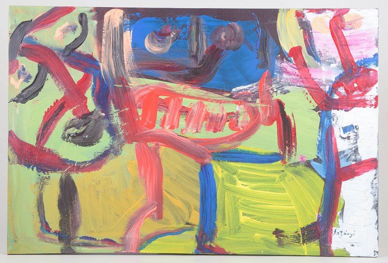 Imre Antonyi, oil painting, listed Swedish visual artist.